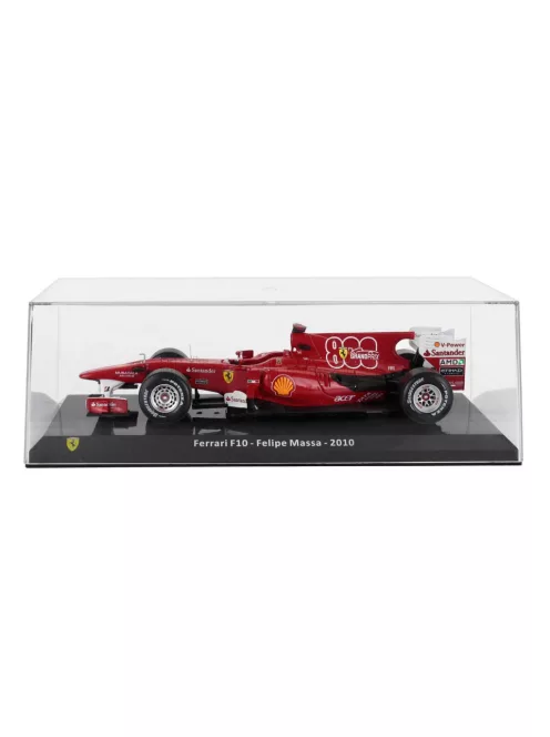 Edicola - FERRARI F1 F10 N 7 (800th GP) TURKISH GP 2010 FELIPE MASSA - CON VETRINA - WITH SHOWCASE F-1 RED MET WHITE