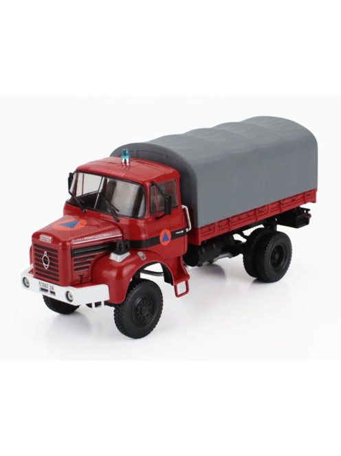 Edicola - BERLIET L64 8M3 4x4 TRUCK TELONATO SEGUIRIDAD CIVIL 2-ASSI 1968 RED GREY