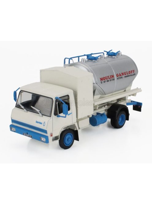 Edicola - BERLIET 20K TANKER TRUCK TRASPORTO LATTE MOULIN GANGLOFF 2-ASSI 1969 WHITE BLUE SILVER