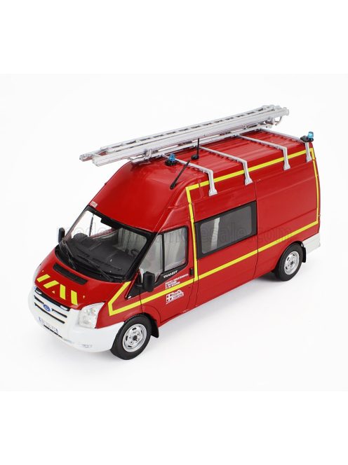 Edicola - FORD ENGLAND TRANSIT VAN SERVICE DEPARTEMENTAL D'INCENDIE ET DE SECOURS FIRE ENGINE 2000 RED WHITE YELLOW