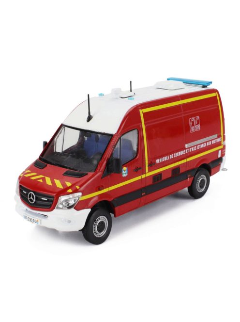 Edicola - MERCEDES BENZ SPRINTER VAN FIRE ENGINE VEHICULE DE SECOURS ET D'ASSISTANCE AUX VICTIMES 2018 RED WHITE YELLOW
