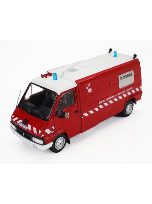Edicola - RENAULT MASTER VAN SECOURS D'URGENCE AUX ASPHYXIES ET BLASSES FIRE ENGINE 1981 RED WHITE