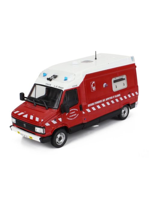 Edicola - PEUGEOT J5 MAXUM VAN FIRE ENGINE SECOURS D'URGENCE AUX ASPHYXIES ET BLESSES 1982 RED WHITE