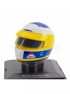   Edicola - HELMET F1 CASCO HELMET MICHELE ALBORETO TEAM SCUDERIA FERRARI SEFAC F SEASON 1986 YELLOW BLUE WHITE