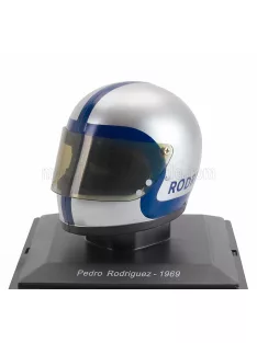   Edicola - HELMET F1 CASCO HELMET PEDRO RODRIGUEZ TEAM SCUDERIA FERRARI SEFAC 312 SEASON 1969 SILVER
