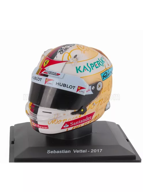 Edicola - HELMET F1 CASCO HELMET SEBASTIAN VETTEL TEAM SCUDERIA FERRARI SF70H WINNER MONACO GP 2017 YELLOW WHITE
