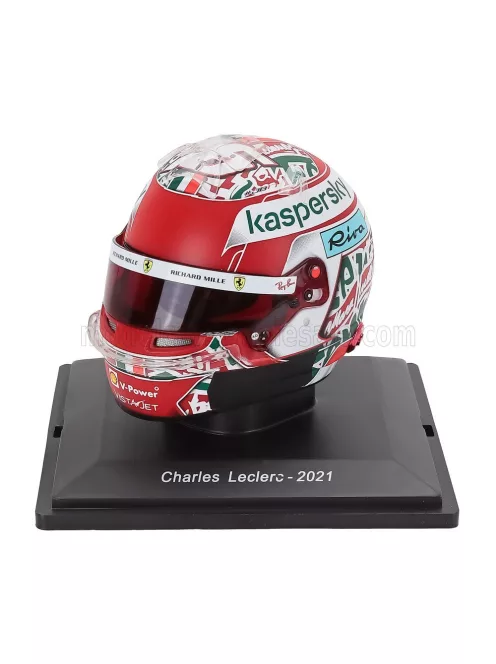 Edicola - HELMET F1 CASCO HELMET CHARLES LECLERC TEAM SCUDERIA FERRARI MISSION WINNOW SF21 EMILIA ROMAGNA ITALY GP 2021 RED WHITE