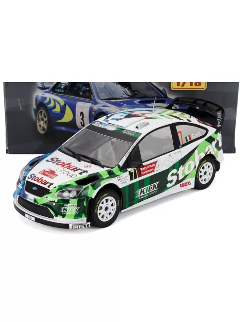Edicola - FORD ENGLAND FOCUS RS 07 WRC STOBART N 7 RALLY SARDINIA ITALY 2008 GIANLUIGI GALLI - GIOVANNI BERNACCHINI WHITE GREEN