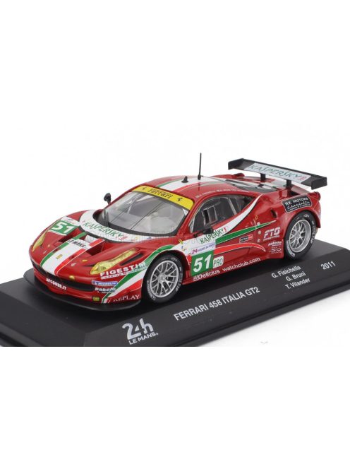 Edicola - FERRARI 458 ITALIA GT2 4.5L V8 TEAM AF CORSE N 51 24h LE MANS 2011 GIANCARLO FISICHELLA - GIANMARIA BRUNI - TONI VILANDER RED