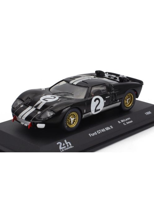 Edicola - FORD USA GT40 MKII 7.0L V8 TEAM SHELBY AMERICAN INC. N 2 WINNER 24h LE MANS 1966 BRUCE McLAREN - CHRIS AMON BLACK WHITE