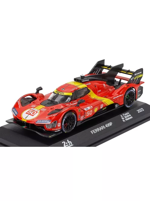 Edicola - FERRARI 499P 3.0L TURBO V6 TEAM FERRARI AF CORSE N 50 5th 24h LE MANS (POLE POSITION) 2023 ANTONIO FUOCO - MIGUEL MOLINA - NICKLAS NIELSEN RED YELLOW BLACK