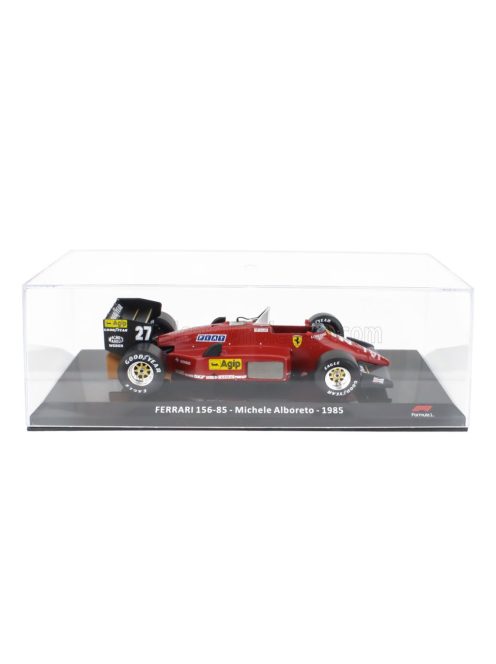 Edicola - FERRARI F1  156-85 N 27 SEASON 1985 MICHELE ALBORETO - CON VETRINA - WITH SHOWCASE RED BLACK