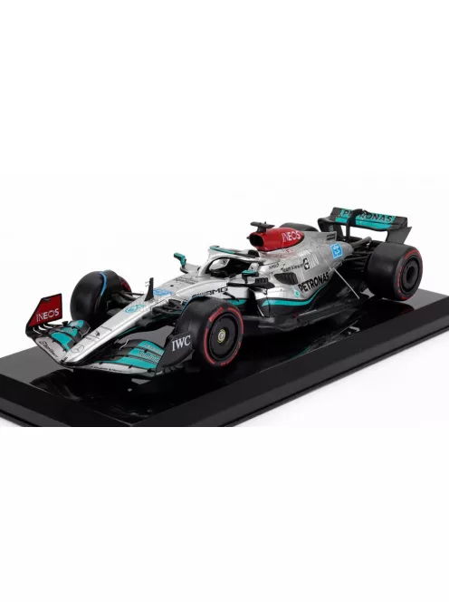 Edicola - MERCEDES GP F1 W13E TEAM MERCEDES-AMG PETRONAS F1 N 63 SEASON 2022 GEORGE RUSSELL - BLISTER BOX SILVER GREEN