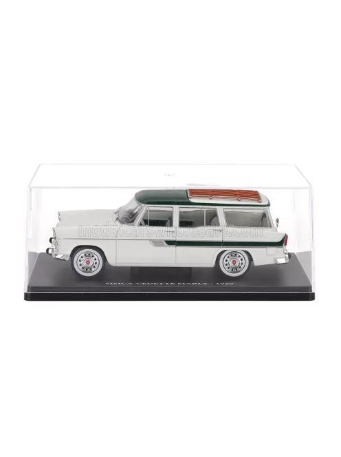 Edicola - SIMCA VEDETTE MARLY SW STATION WAGON 1959 - CON VETRINA - WITH SHOWCASE WHITE GREEN