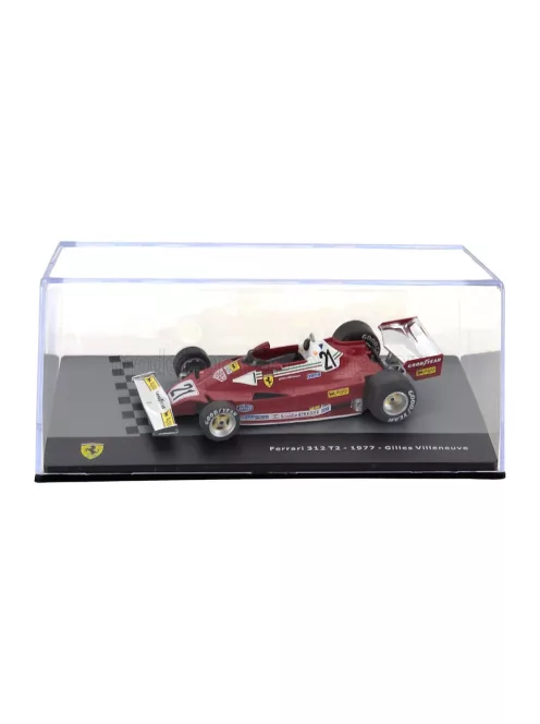 Edicola - FERRARI F1 312T2 SCUDERIA FERRARI SEFAC TEAM N 21 SEASON 1977 GILLES VILLENEUVE - CON VETRINA - WITH SHOWCASE RED