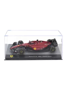   Edicola - FERRARI F1-75 SCUDERIA FERRARI N 16 SEASON 2022 CHARLES LECLERC - CON VETRINA - WITH SHOWCASE RED BLACK