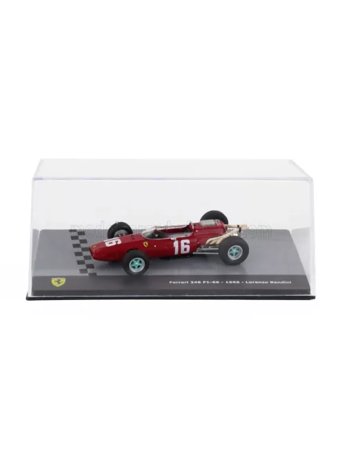 Edicola - FERRARI F1 246 N 16 SEASON 1966 LORENZO BANDINI - CON VETRINA - WITH SHOWCASE RED