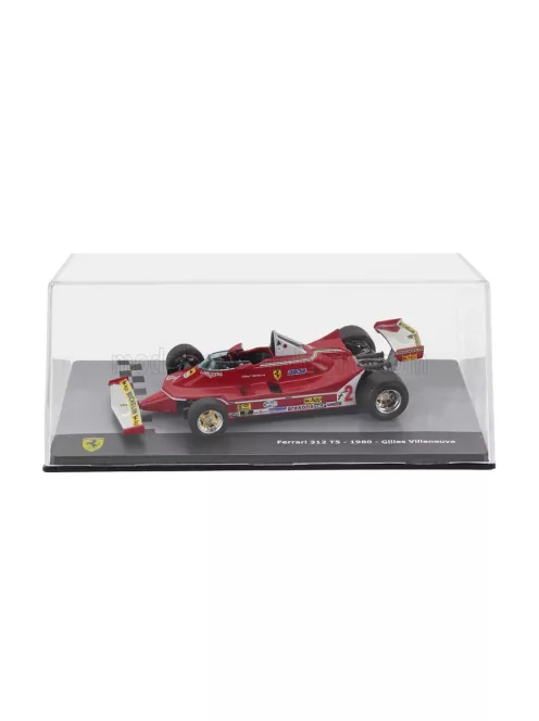 Edicola - FERRARI F1 312 T5 N 2 SEASON 1980 GILLES VILLENEUVE - CON VETRINA - WITH SHOWCASE RED