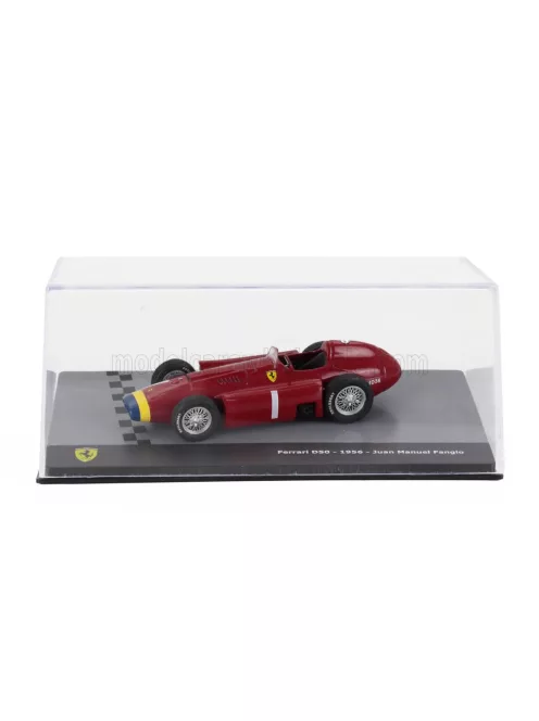 Edicola - FERRARI F1 D50 N 1 WORLD CHAMPION SEASON 1956 JUAN MANUEL FANGIO - CON VETRINA - WITH SHOWCASE RED YELLOW BLUE
