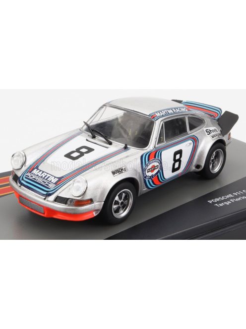 Edicola - PORSCHE 911 CARRERA 2.8 RSR COUPE TEAM MARTINI RACING N 8 WINNER TARGA FLORIO 1973 HERBERT MULLER - GIJS VAN ENNEP SILVER RED BLUE