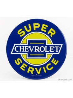   Edicola - Accessories Metal Round Plate - Chevrolet Super Service Blue Yellow