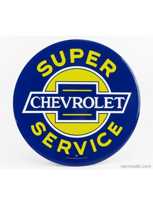 Edicola - Accessories Metal Round Plate - Chevrolet Super Service Blue Yellow
