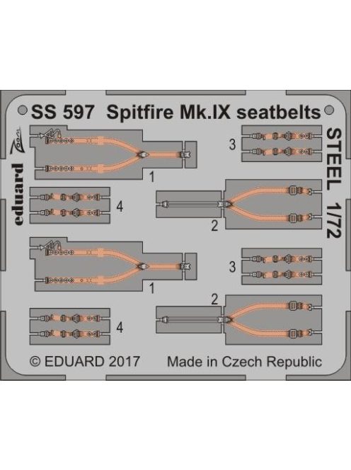 Eduard - Spitfire Mk.IX seatbelts STEEL f.Eduard 