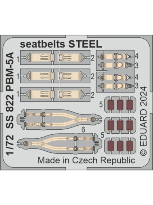 Eduard - PBM-5A seatbelts STEEL 1/72 ACADEMY