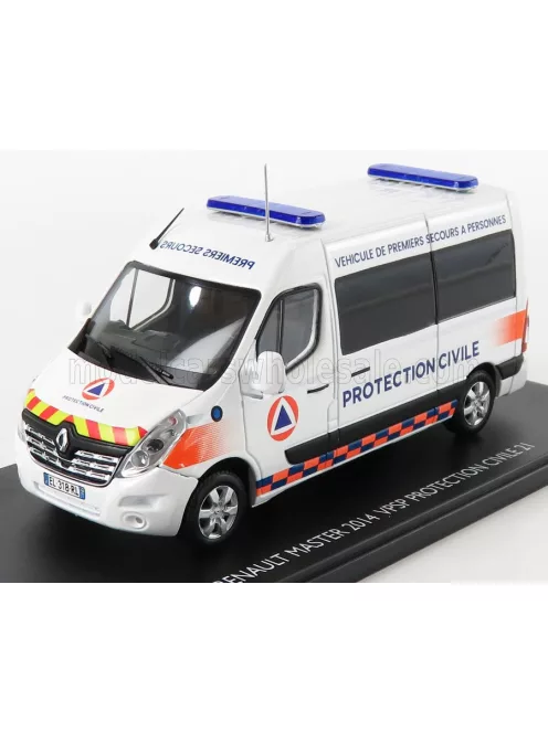 Eligor - RENAULT MASTER VAN AMBULANCE PROTECTION CIVILE VEHICULE DE PREMIERS SECOURS A PERSONNE VPSP 2014 WHITE ORANGE BLUE