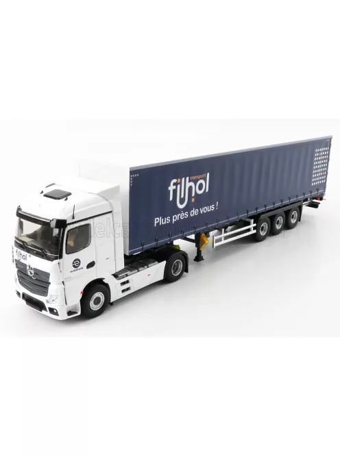 Eligor - MERCEDES BENZ ACTROS 1845 TRUCK TELONATO FILHOL TRANSPORTS 2016 WHITE BLUE