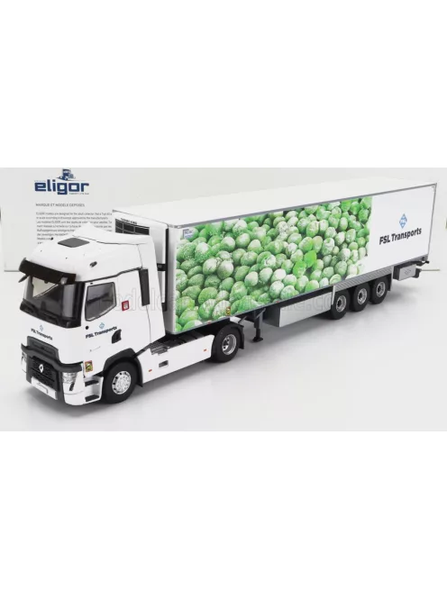 Eligor - RENAULT T-LINE HIGH TRUCK SEMI-FRIGO FSL TRANSPORTS 2021 WHITE GREEN