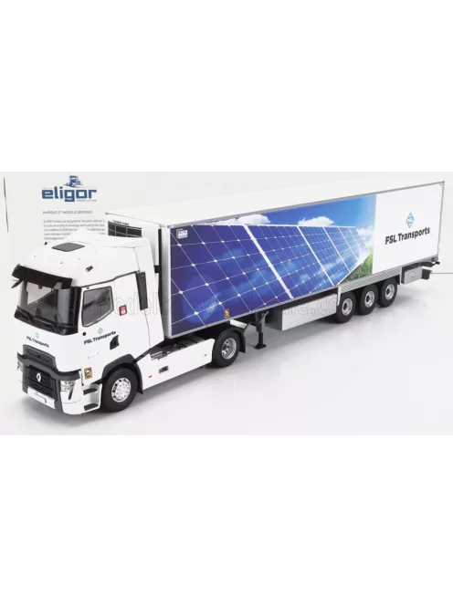 Eligor - RENAULT T-LINE HIGH TRUCK SEMI-FRIGO FSL TRANSPORTS 2021 WHITE BLUE