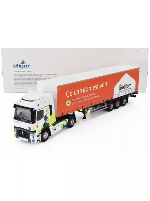 Eligor - RENAULT T-LINE TRUCK TELONATO WELDOM TRANSPORTS 2023 WHITE ORANGE