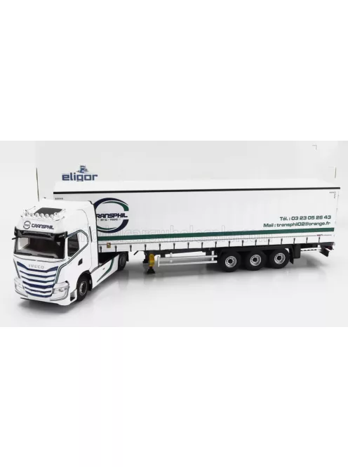 Eligor - IVECO FIAT S-WAY 510 TRUCK TELONATO TRANSPHIL TRANSPORTS 2021 WHITE GREEN