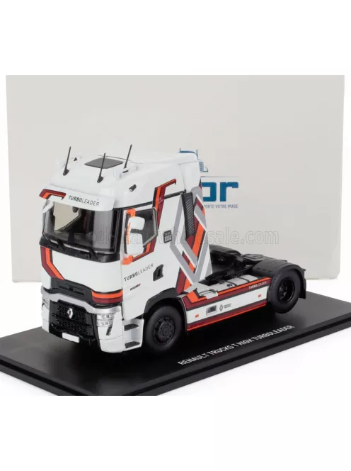 Eligor - RENAULT T-LINE HIGH TURBO LEADER TRACTOR TRUCK 2-ASSI 2021 WHITE BROWN ORANGE GREY