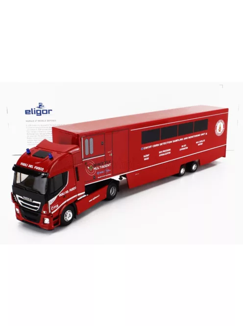 Eligor - IVECO FIAT STRALIS 480e6 EURO 6 TRUCK FIRE ENGINE SPACE FLY MULTIAGENT CBRN DETECTION SAMPLING AND MONITORING UNIT 2018 RED BLACK