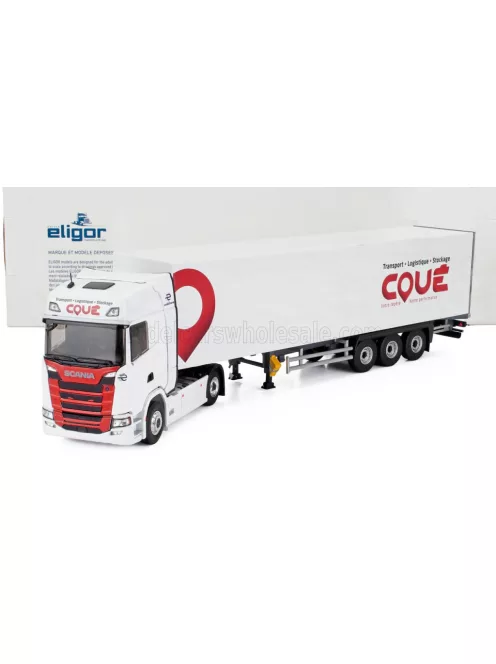 Eligor - SCANIA S500 TRUCK CASSONATO COUE TRANSPORTS 2021 WHITE RED