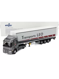   Eligor - RENAULT T480 TRUCK TELONATO LEO TRANSPORTS 2021 GREY WHITE