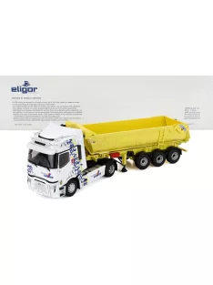   Eligor - RENAULT T480 TRUCK CASSONE RIBALTABILE GARNIER TRANSPORTS 2021 WHITE YELLOW
