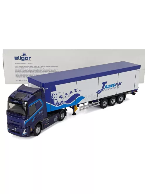 Eligor - VOLVO FH AERO 500 TRUCK CASSONATO TRANSFIM TRANSPORTS 2024 BLUE WHITE