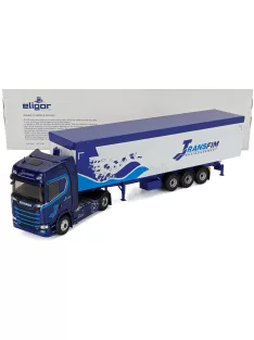   Eligor - SCANIA S500 TRUCK CASSONATO TRANSFIM TRANSPORTS 2024 BLUE WHITE