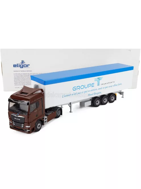 Eligor - MAN TGX 18.480 TRUCK CASSONATO RIBALTABILE GROUPE TRANSPORTS 2021 BORDEAUX WHITE