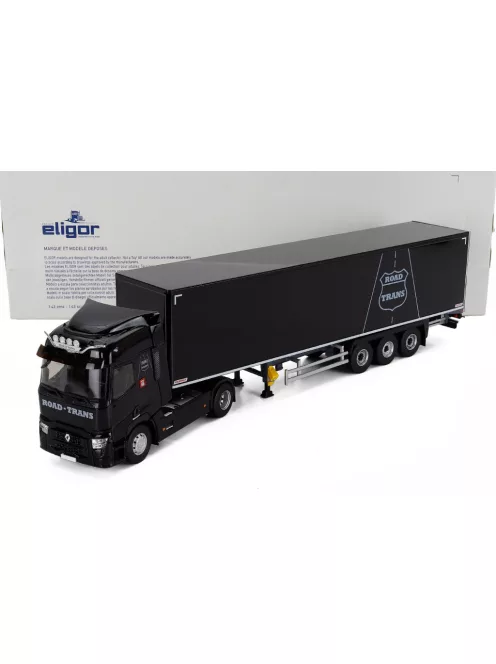 Eligor - RENAULT T480 TRUCK CASSONATO ROAD TRANS TRANSPORTS 2021 BLACK