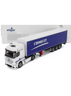   Eligor - MERCEDES BENZ ACTROS 5 1851 TRUCK TELONATO CHOQUET TRANSPORTS 2020 WHITE BLUE