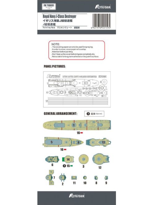 Flyhawk - Royal Navy J Class Destroyer Painting Mask