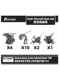 Flyhawk - German Cruiser ADMIRAL SCHEER 40 Anti-Aircraft Gun