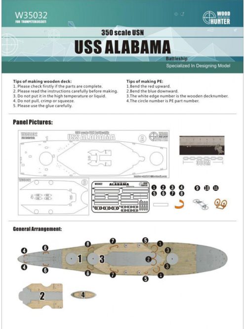 Flyhawk - USN USS Alabama Wood Deck