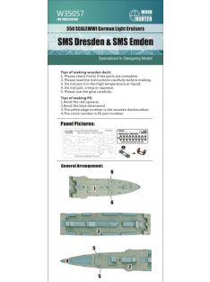   Flyhawk - German Light Cruisers SMS Dresden SMS Emden Wood Deck