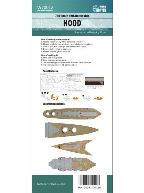 Flyhawk - WWII Battlecruiser HMS Hood 1941 Wood Deck