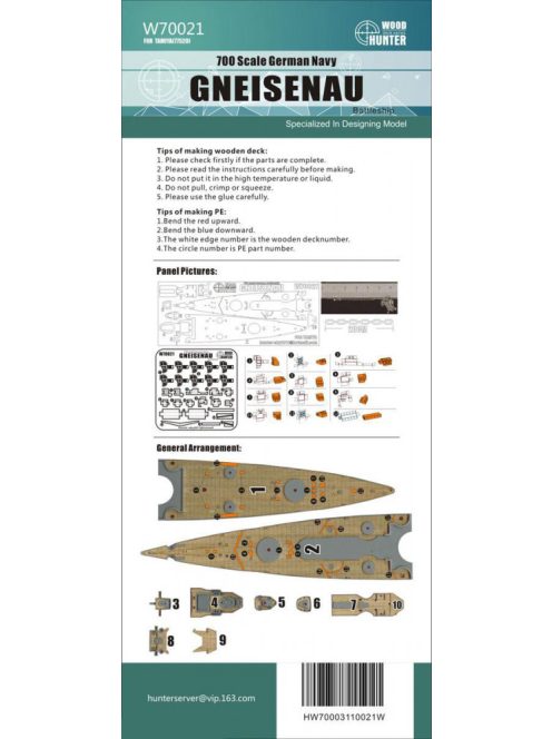 Flyhawk - WWII German Battlecruiser Genisenau Wood Deck